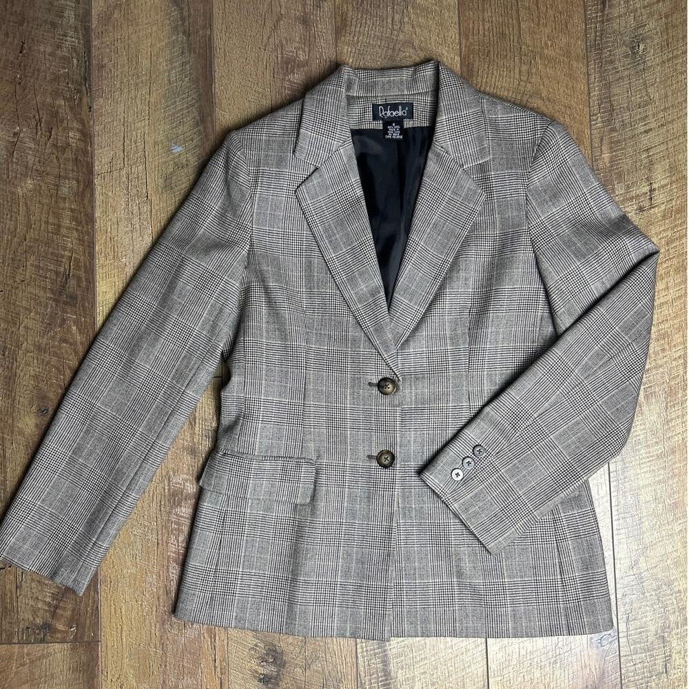 🖤 Rafaella 100% Wool Blazer – Satin Lined Tailored Jacket Model Off Duty